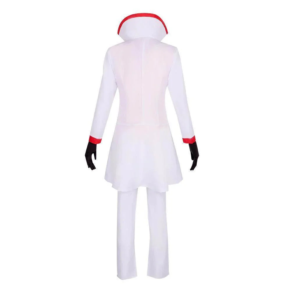 Hazbin Hotel Lucifer Morningstar White Suit Adult Cosplay Costume Carnival - Azufun