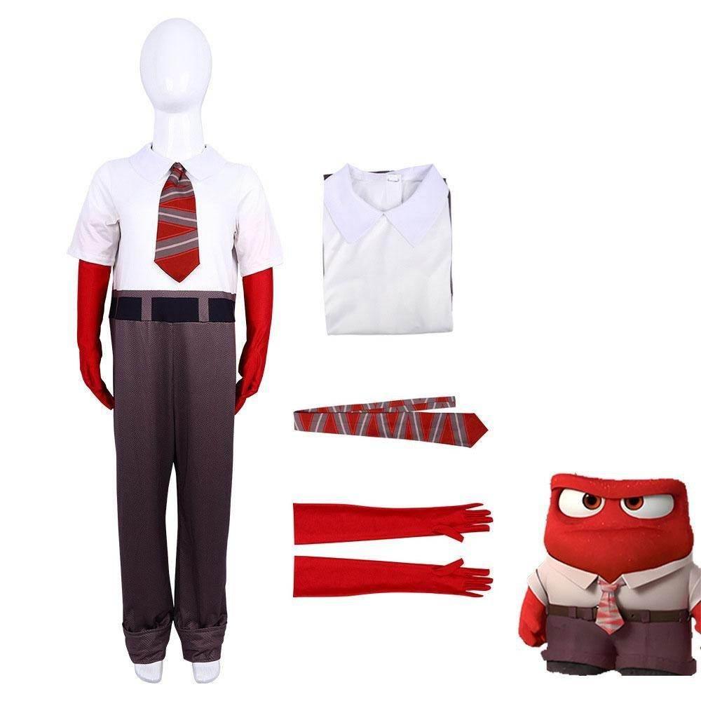 Inside Out 2 Anger Costume Halloween Stage Performance Outfit for Kids and Adults - Azufun
