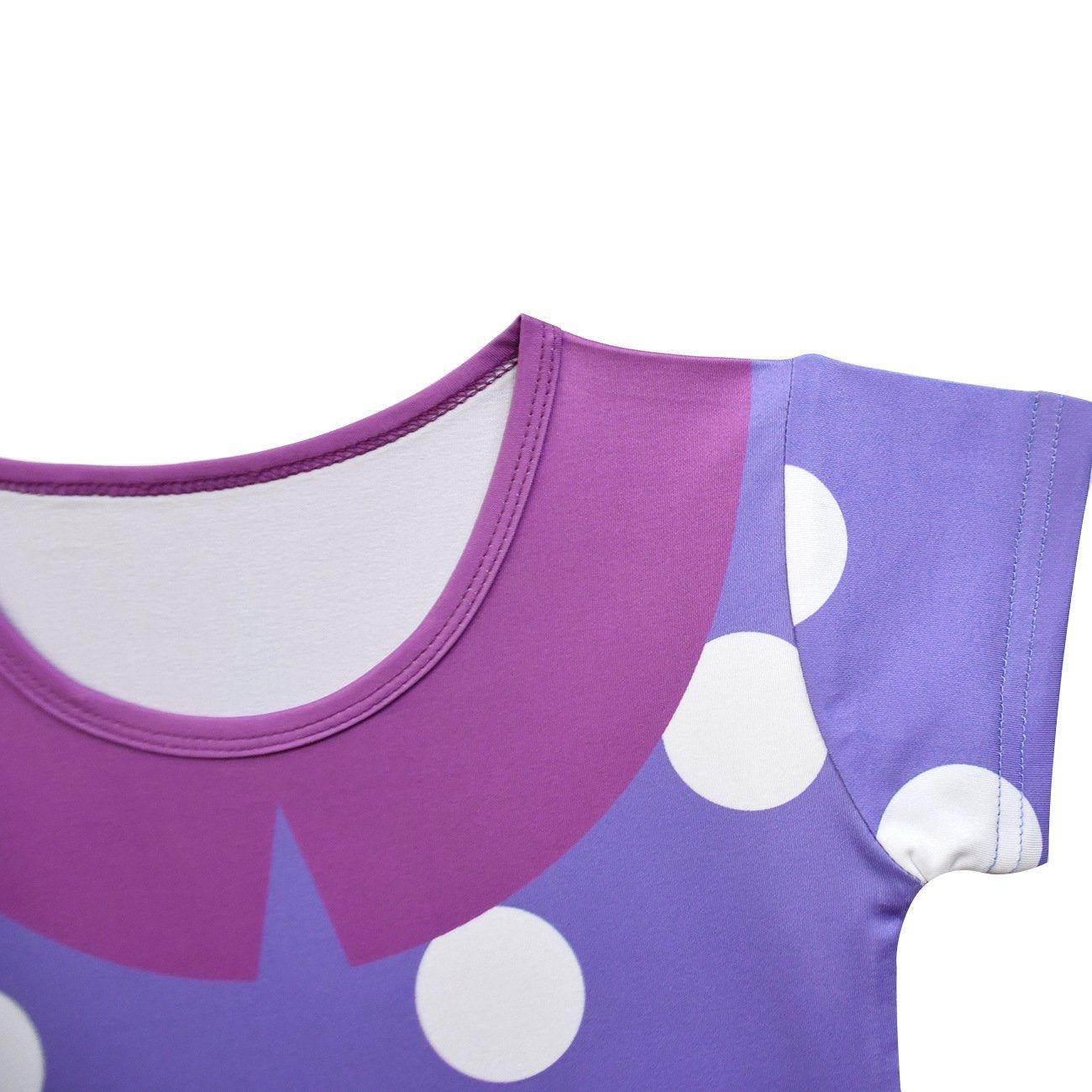 Inside Out Cosplay Costume Ruffle Nightgown for Girls Kids' Homewear Dress with Bag - Azufun