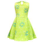 Inside Out Joy Costume Collared Dress for Girls Sleeveless Dress with Bag - Azufun