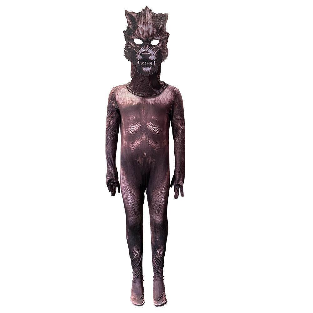 into the woods 1987 wolf costume Animal Jumpsuit Halloween - Azufun