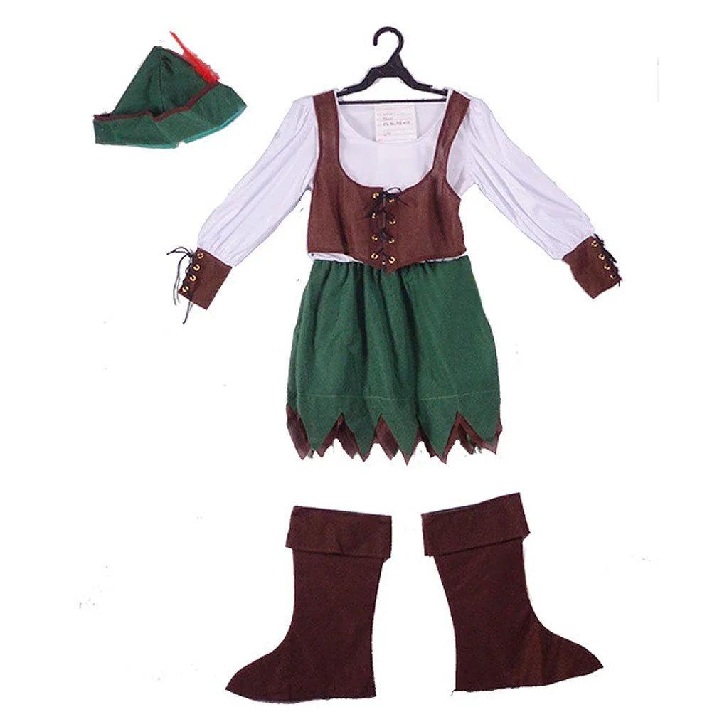 Classics -Peter Pan Child kids cosplay Costume  Halloween Dress