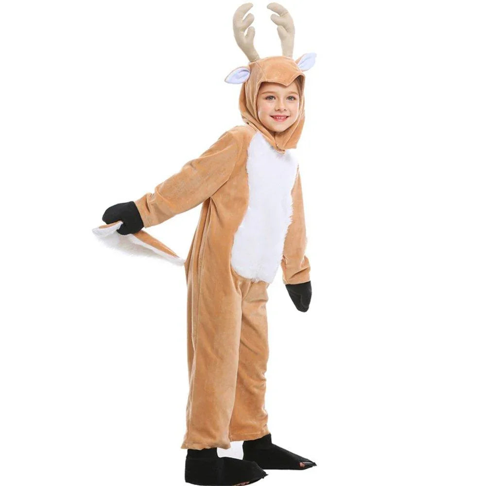 Children's Christmas Costumes Animal Dress Up Reindeer Elk Costume