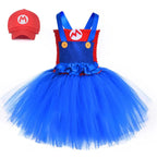 Super Mario Bros Mario Luigi Cartoon Halloween Suit Cosplay Tutu Dress