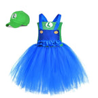 Super Mario Bros Mario Luigi Cartoon Halloween Suit Cosplay Tutu Dress