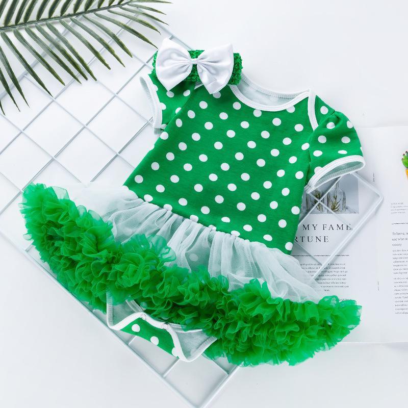 Infant Baby Girls St. Patrick?¡¥s Day Outfit Green Shamrock Romper Tutu Skirt