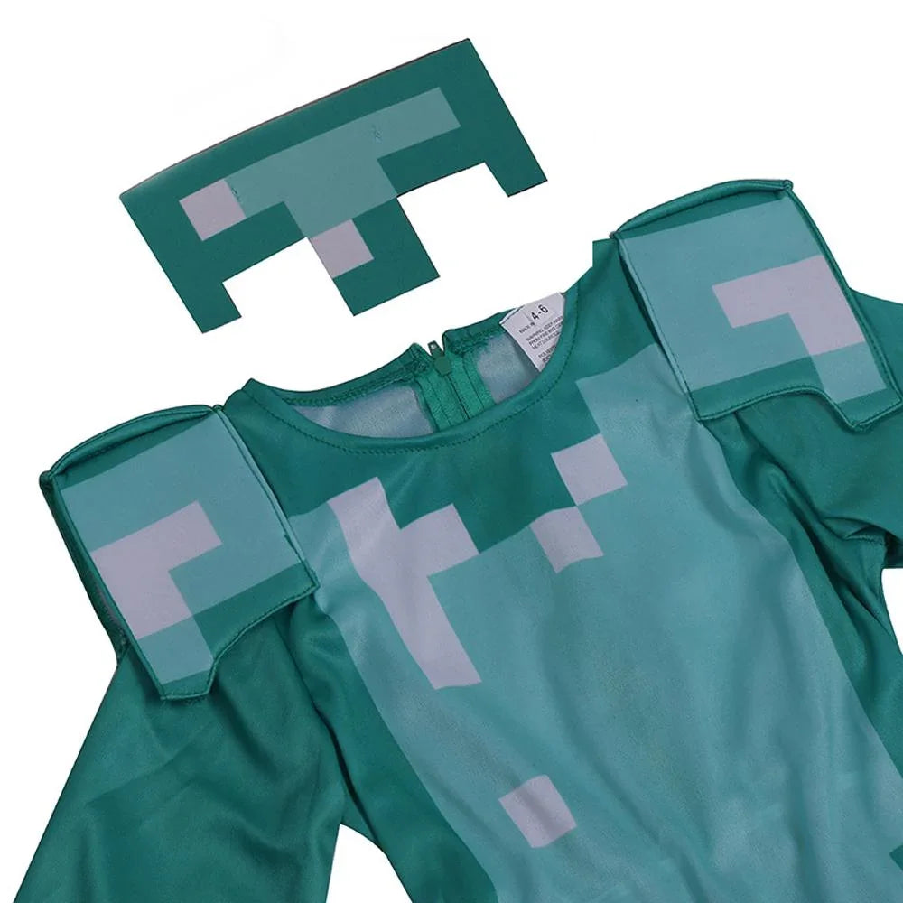 Disguise Minecraft Armor Cosplay Costume Kids' Halloween Jumpsuit - Azufun