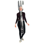 Fork & Spoon Costume Set Silver couple funny men and women Halloween masquerade stage - Azufun