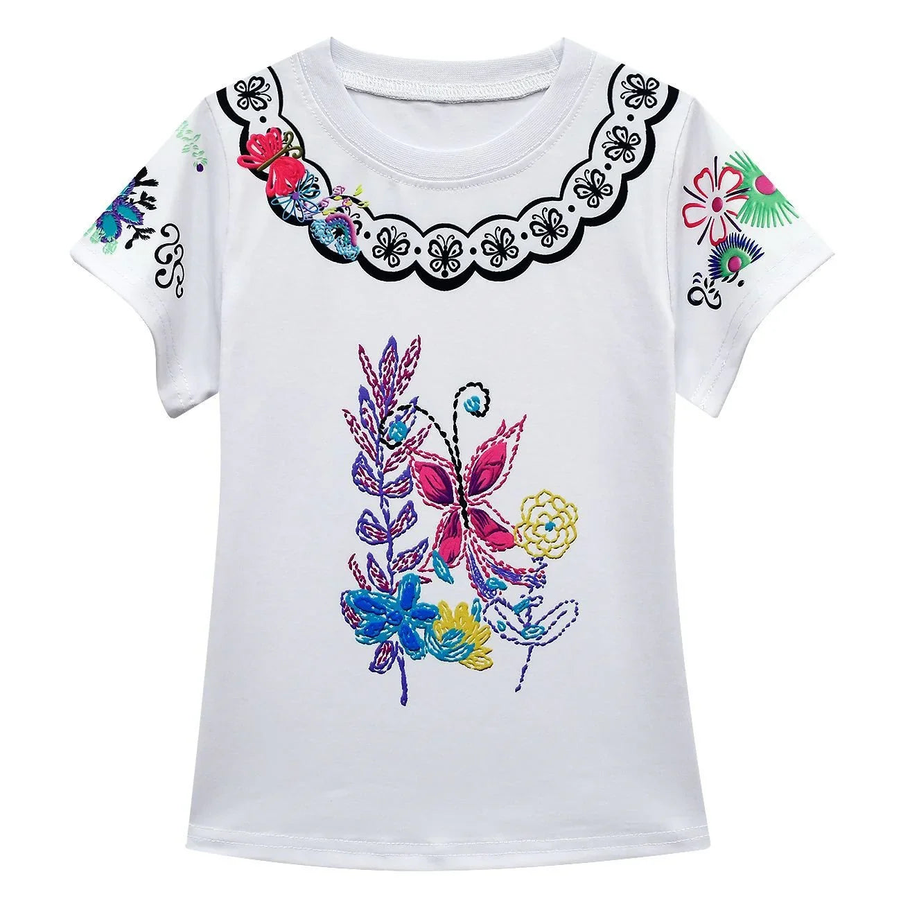 Encanto Costumes Suit for Girls Rich Accessory with T-Shirt Skirt