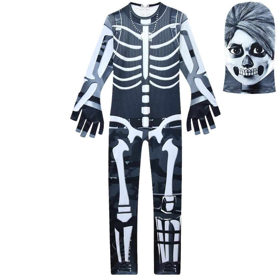 Halloween Skull Cosplay Costume Zentai Bodysuit for Kids