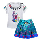 Encanto Costumes Suit for Girls Rich Accessory with T-Shirt Skirt