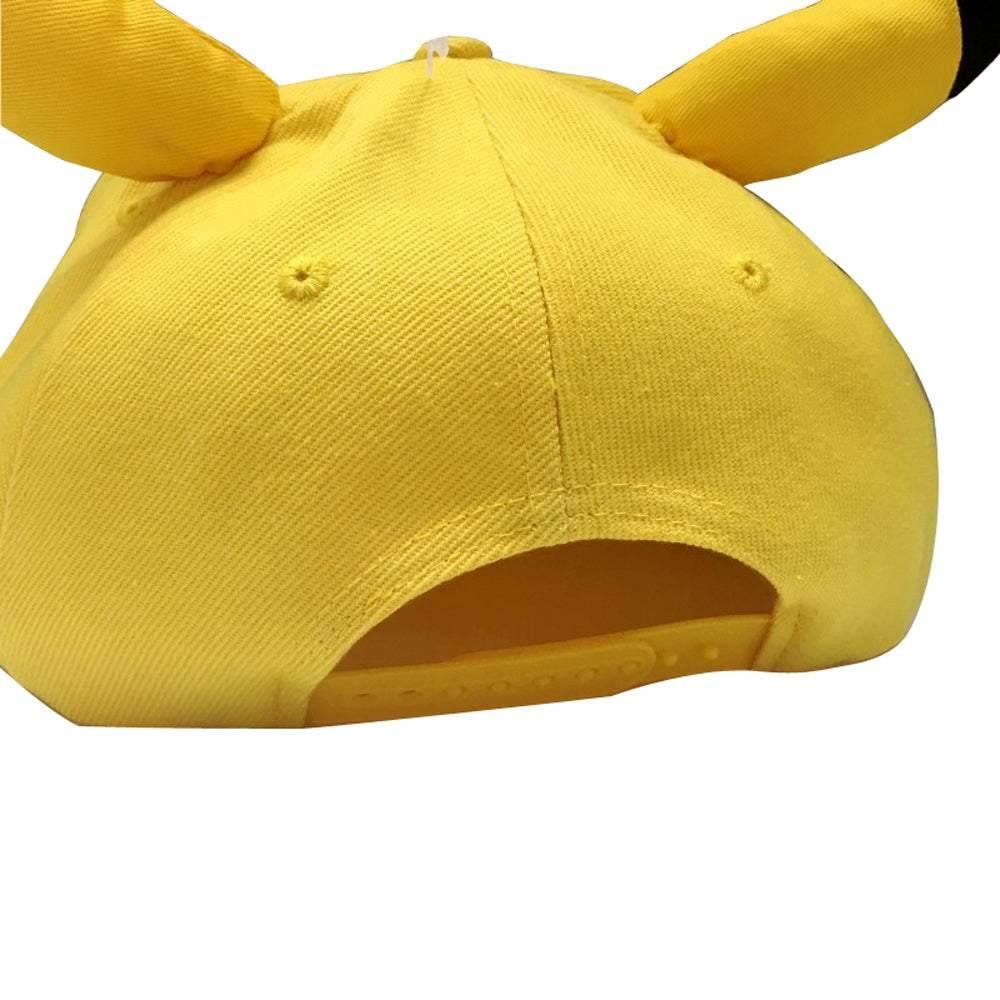Pokemon Yellow Cute Elf Pikachu Big Face with Ears Trucker Hat - Azufun