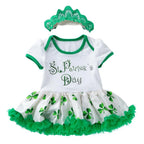 Infant Baby Girls St. Patrick?¡¥s Day Outfit Green Shamrock Romper Tutu Skirt