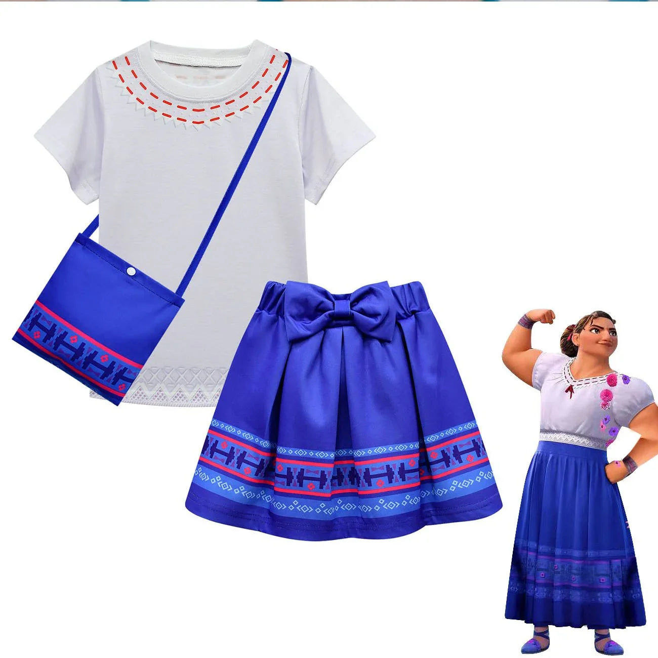 Encanto Luisa Cosplay Costumes for Girls Rich Accessory Three Pieces Sets
