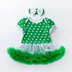Infant Baby Girls St. Patrick?¡¥s Day Outfit Green Shamrock Romper Tutu Skirt