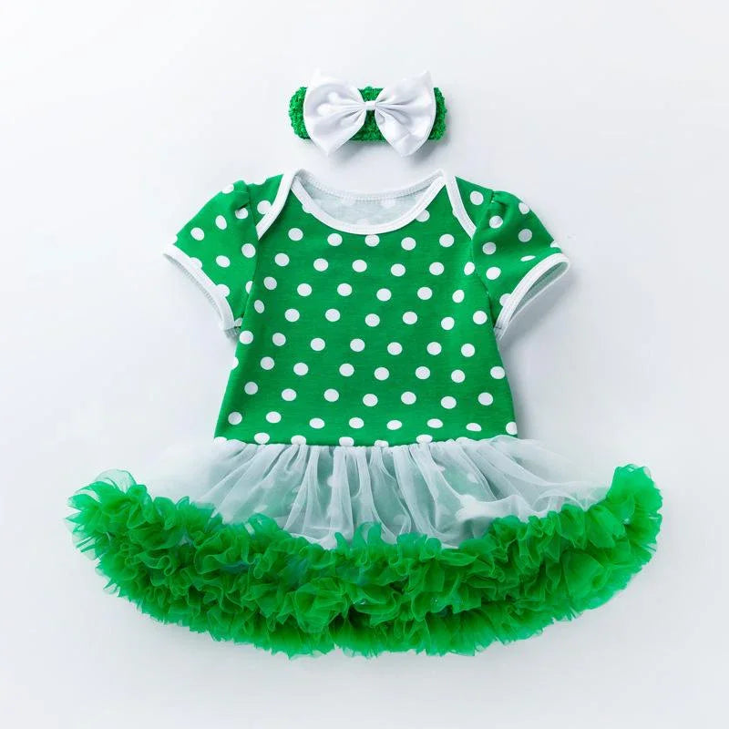 Infant Baby Girls St. Patrick?¡¥s Day Outfit Green Shamrock Romper Tutu Skirt