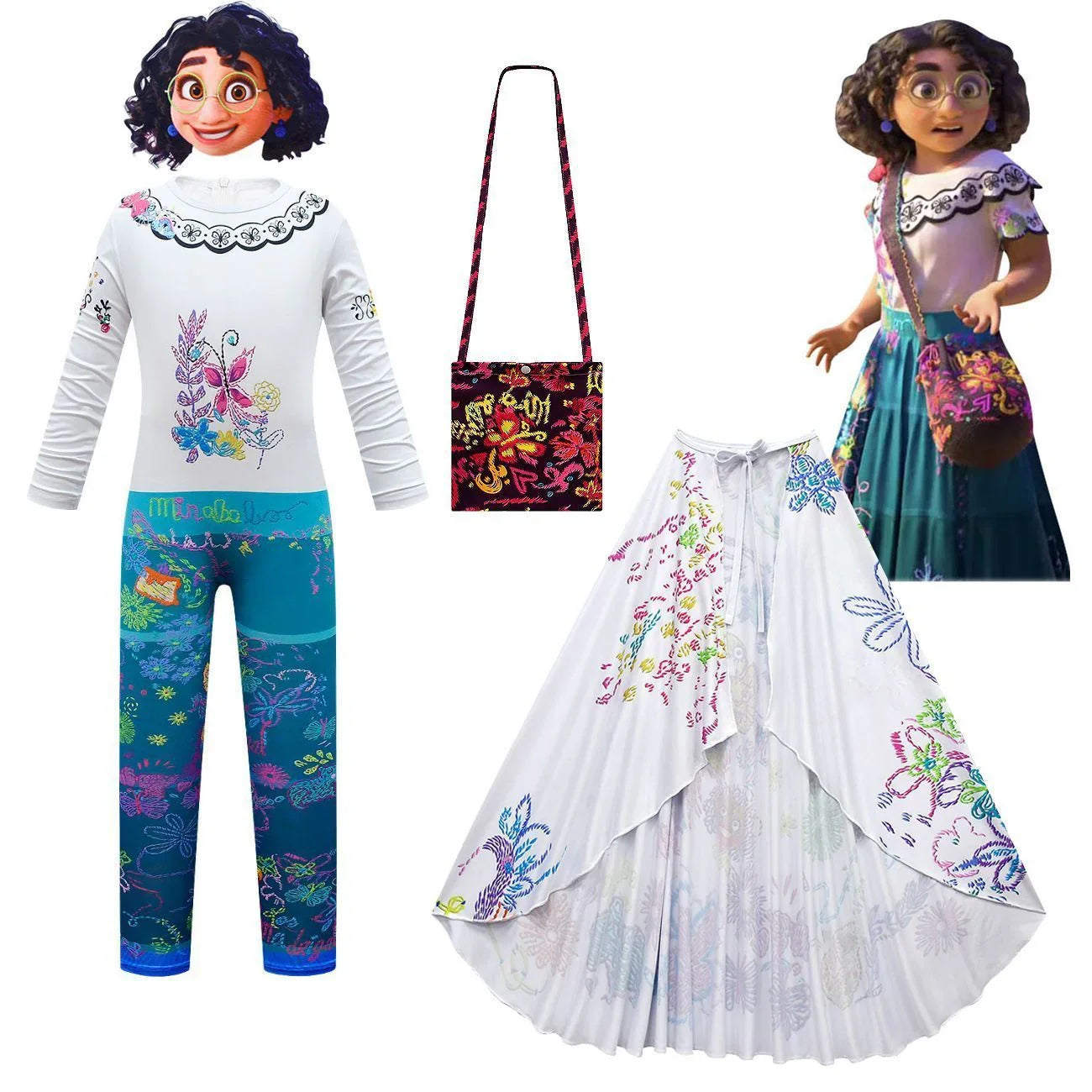 Encanto Dolores Girls Cosplay Costume Children Dress Suit Halloween Carnival Outfits for Kids