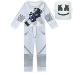 DJ Marshmello Chris Comstock Cosplay Costume Jumpsuit for Kids Gift