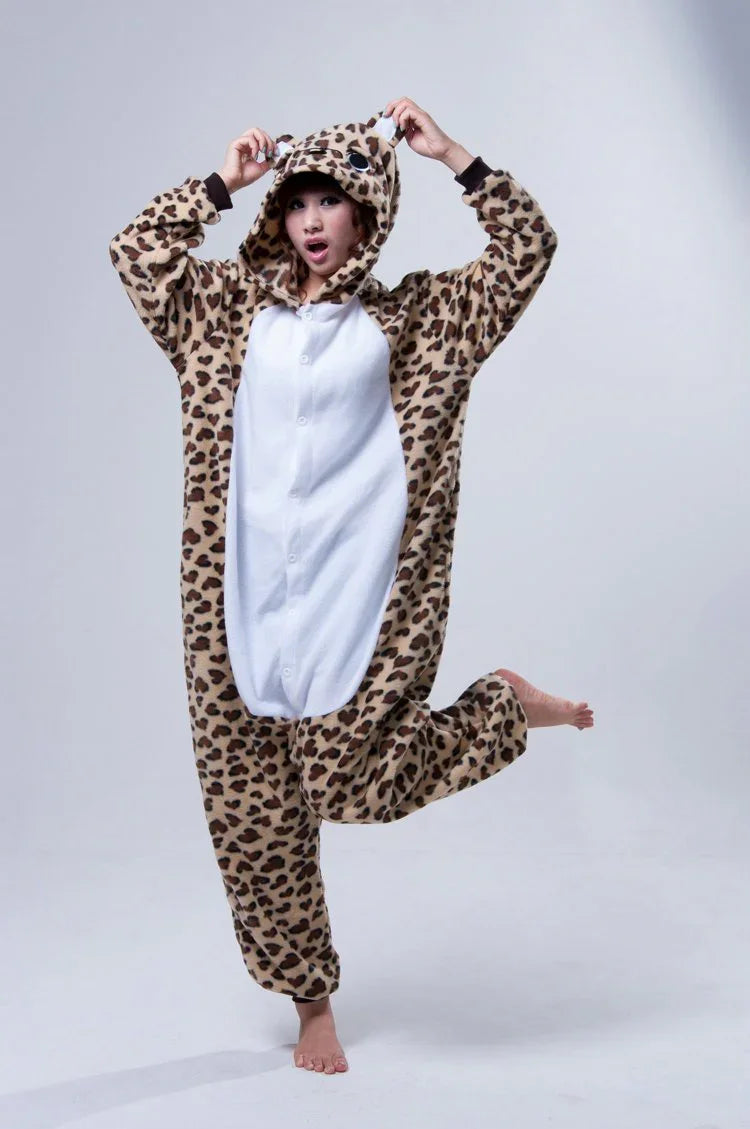 Animal Adult Leopard Bear Costume Onesies Kigurumi Pajamas