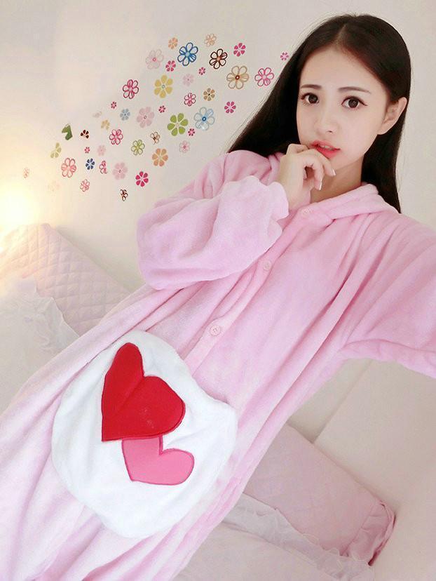 Care Bear Kigurumi Pajamas Hoodie Costume Animal Flannel Onesies