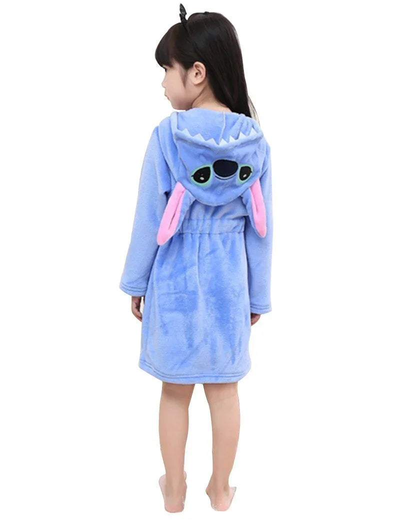 Blue Stitch Winter Bathrobe Kigurumi Onesies Pajamas