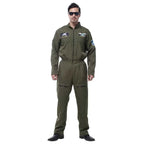 Mens Top Gun Jumpsuit Costume Adult Flight Suit Pilot Aviator Uniform