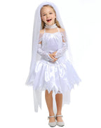 Child Girls Halloween White Angel Ghost Bride Cos Princess Dress