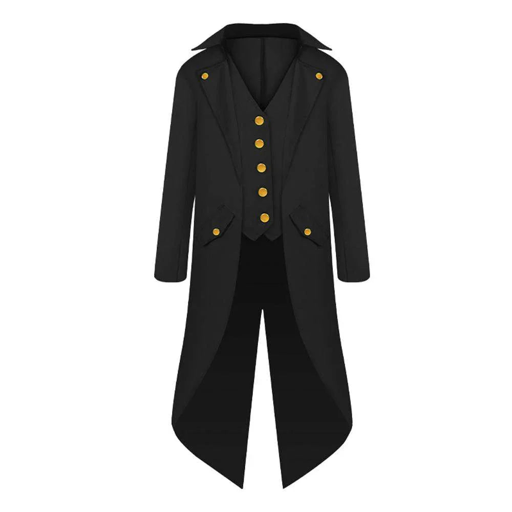 Vampire Gothic Jackets Vintage Halloween Costumes Medieval Steampunk Tailcoat Coat for kids - Azufun