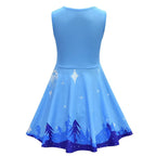 Anna Elsa 2 Cosplay Costume Kids Halloween Princess Dress Fancy Children Gowns dress Sleeveless dress - Azufun