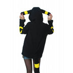 Pocket Monster Pokemon Umbreon Eevee Yellow Black Kigurumi Hoodie Coat - Azufun