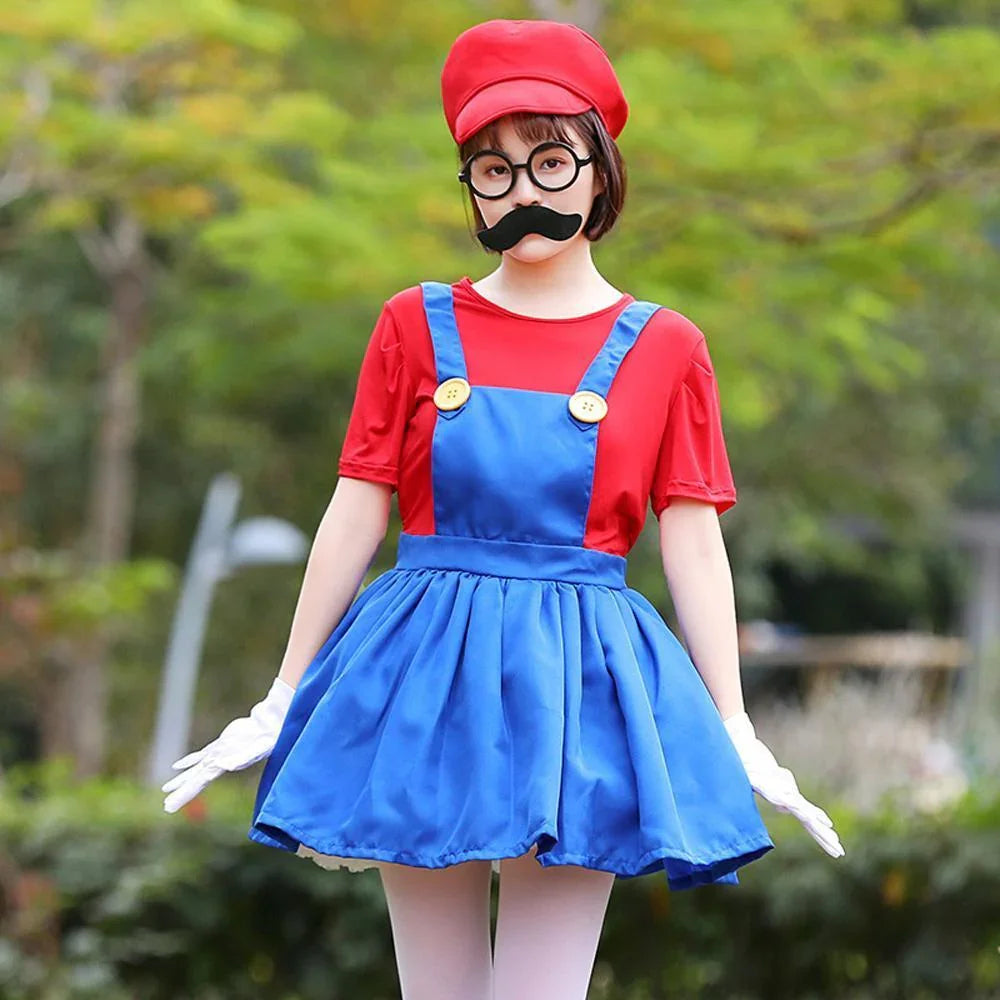 Plumber uniform cosplay costumes dress for mom and me - Azufun