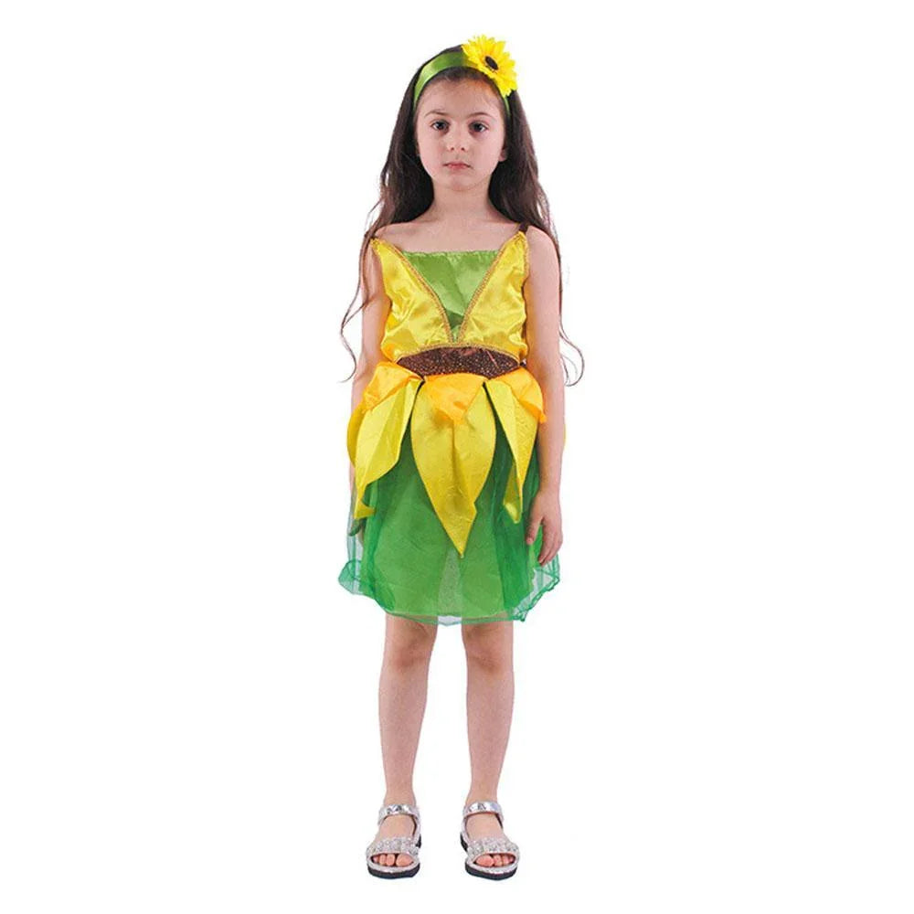 Sunflower Cosplay Costume Halloween Dress Festival Children's Stage Role Performance for Girls