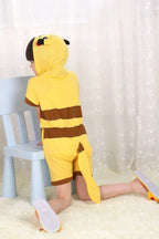 Pokemon Pikachu Kid Animal Onesie Pajama Party Kigurumi Short Sleeve - Azufun