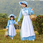 Light blue maid cosplay costumes dress for mom and me - Azufun