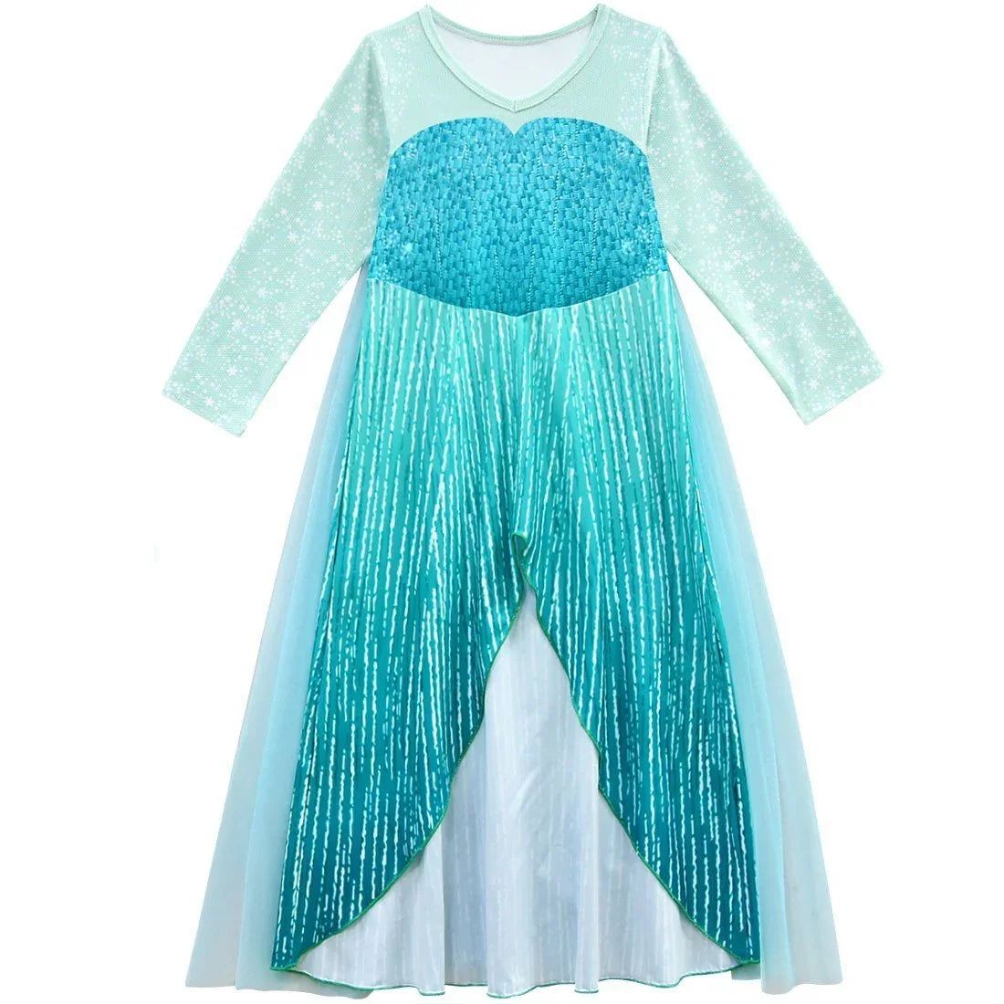 Frozen 2 Elsa blue snow queen princess dress For Toddler Girls - Azufun