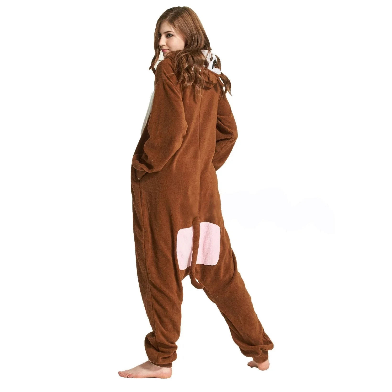 Adult Baboon Animal Pajamas Fleece Kigurumi Costume Onesie - Azufun