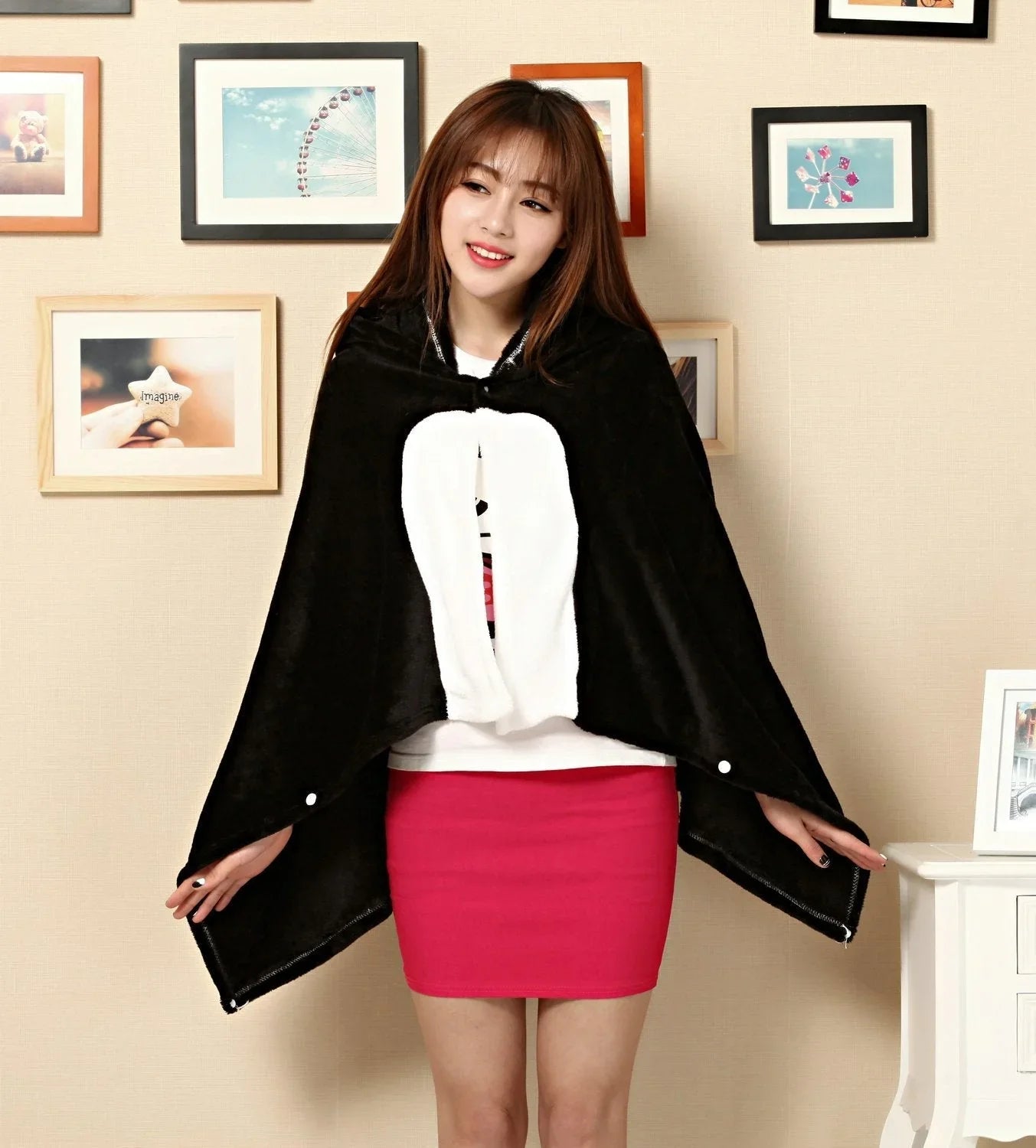 Animal Kigurumi Black Pig Cosplay Costume Hoodie Cloak - Azufun