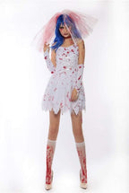 Halloween Zombie Corpse Bride Costume Vampire Dress - Azufun