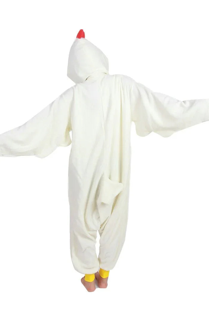 Gift White rooster Long Sleeve Pajamas Kigurumi Onesies Costumes - Azufun