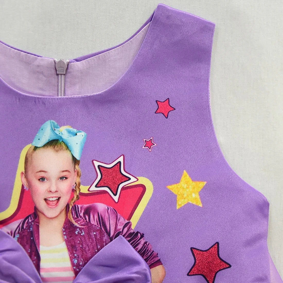 Girls Jojo Siwa Bow Dress Kids Party Birthday Mesh Princess Dress - Azufun