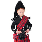Scottish Red Tartan Honor Guard Children Halloween carnival costume for kids - Azufun