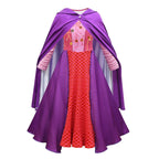 Girls' Hocus Pocus Sarah Sanderson Cosplay Costumes long dress cape Halloween Outfit For Kids - Azufun