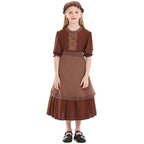 Brown wolf granny maid cosplay costumes colony girl dress for Kids - Azufun