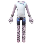 Kids white Trolls2 Queen Barb Christmas Cosplay Zentai Suit Costume Children Jumpsuit Bodysuit Outfits - Azufun