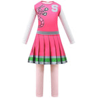 Kids Zombies 2 red dress Girls Addison Cheer Camp Fancy Dress Costume Cosplay for Girls - Azufun