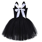 cute cat black Tutu Dress for Baby Girl Halloween Cartoon Costume - Azufun