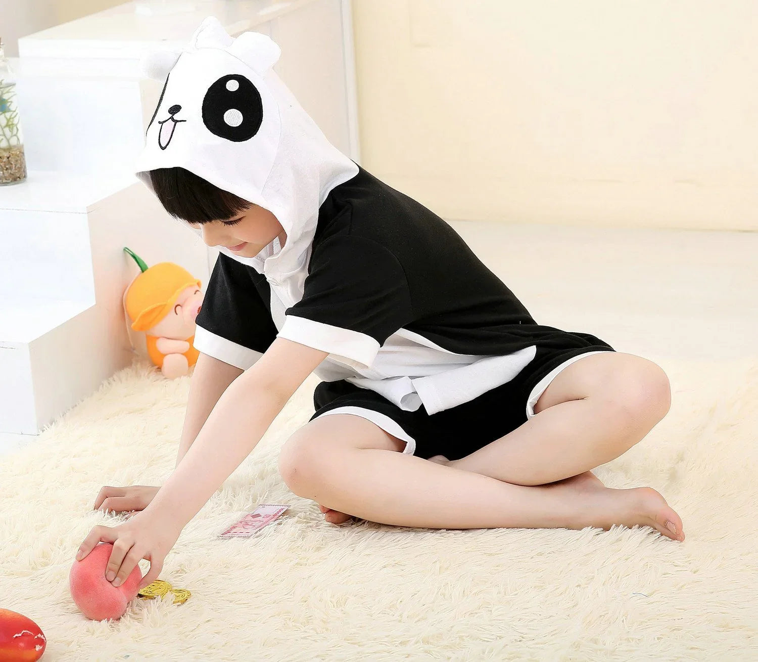 Panda kigurumi kids Animal Onesies Summer Pajamas Costume - Azufun