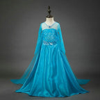 Frozen Elsa Cosplay Party Show Long sleeve Princess Dress for Girl - Azufun
