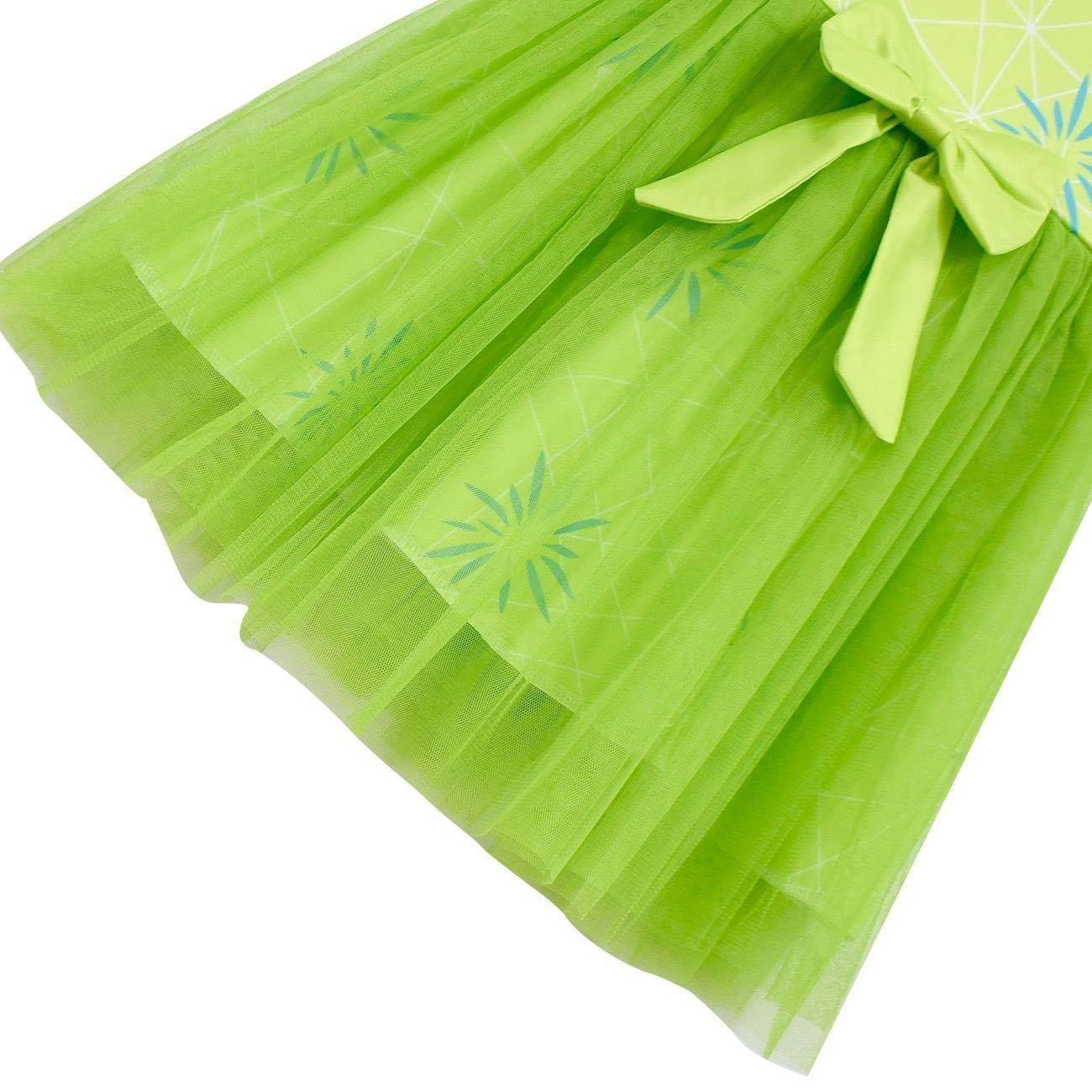 Kids' Inside Out Joy Tutu Dress Costume Cosplay Princess Gown with Bag and Mask - Azufun