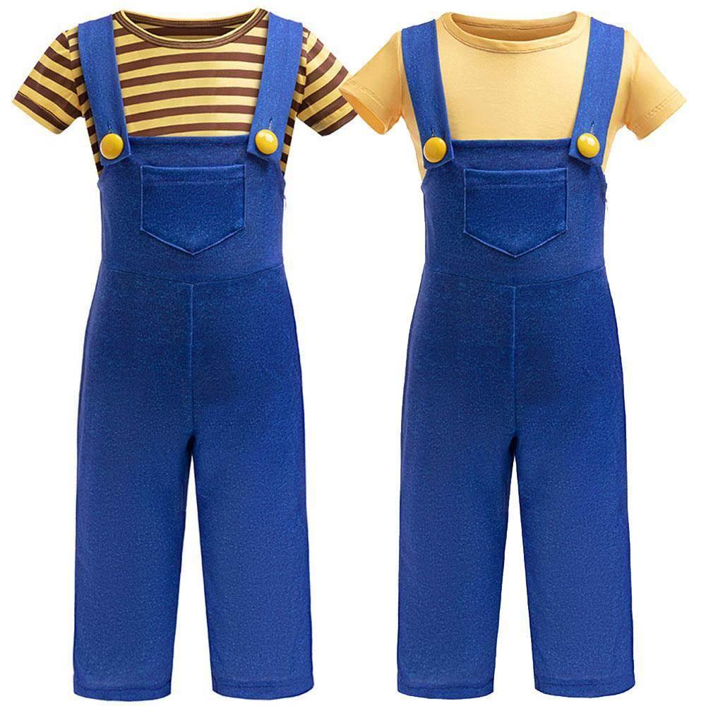 Kids Minions Cosplay Costume Boys' Suspender Outfit for Halloween Parties - Azufun
